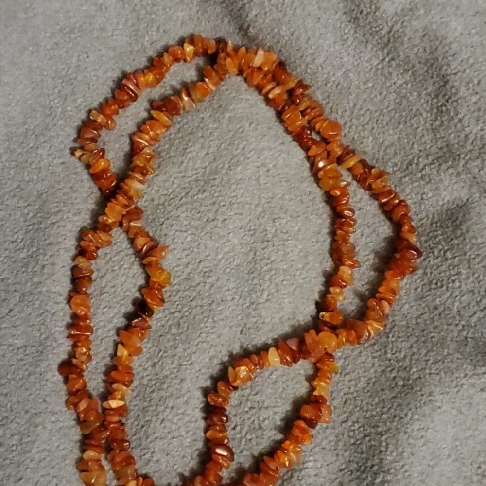 Rustic Orange Amber Necklace
